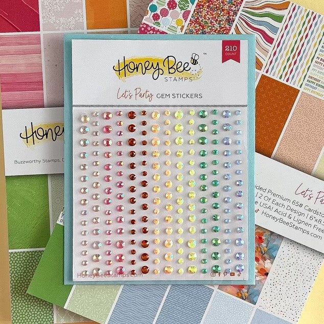 Honey Bee Stamps - Gem Stickers - Let's Party-ScrapbookPal