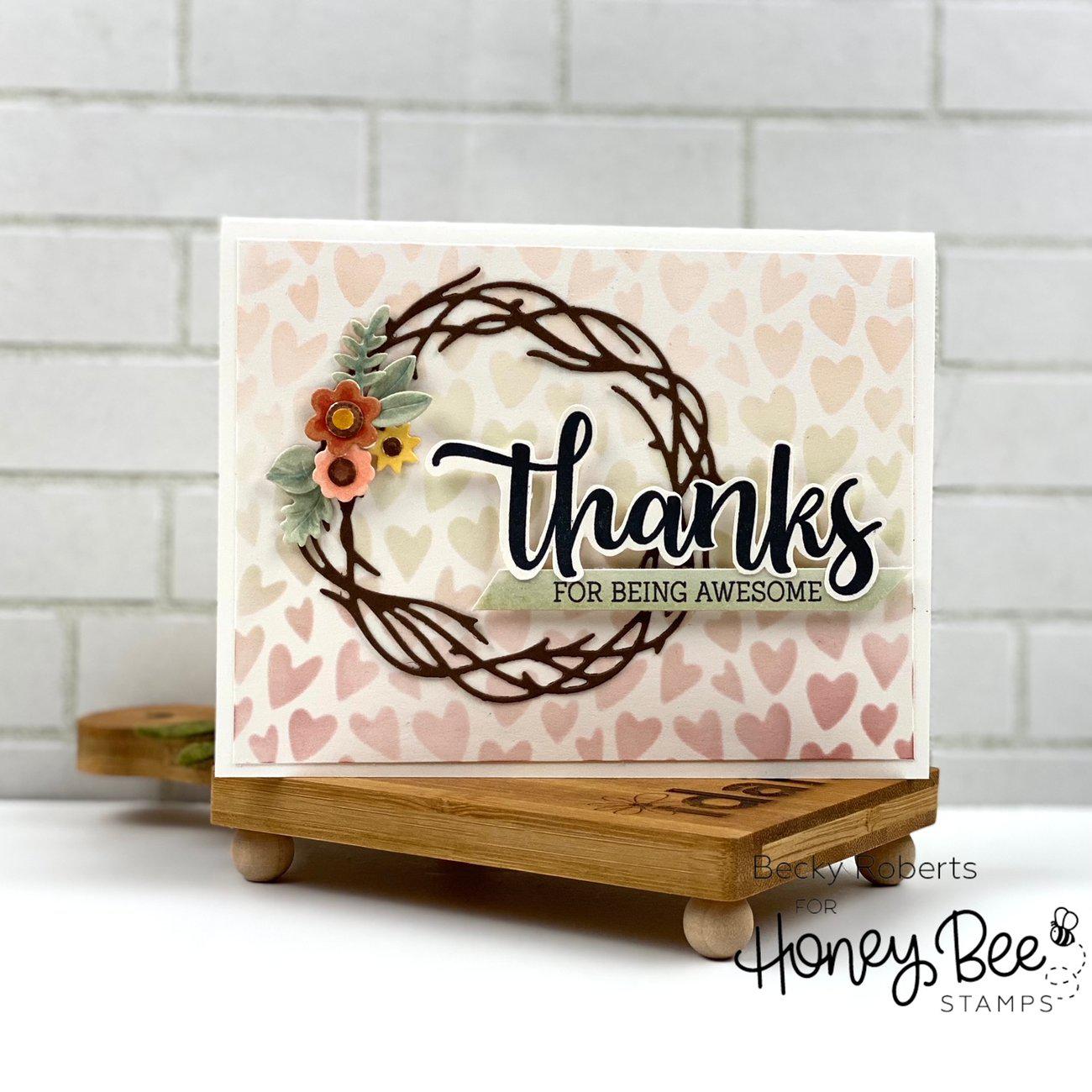 Honey Bee Stamps - Honey Cuts - Grapevine Wreath-ScrapbookPal