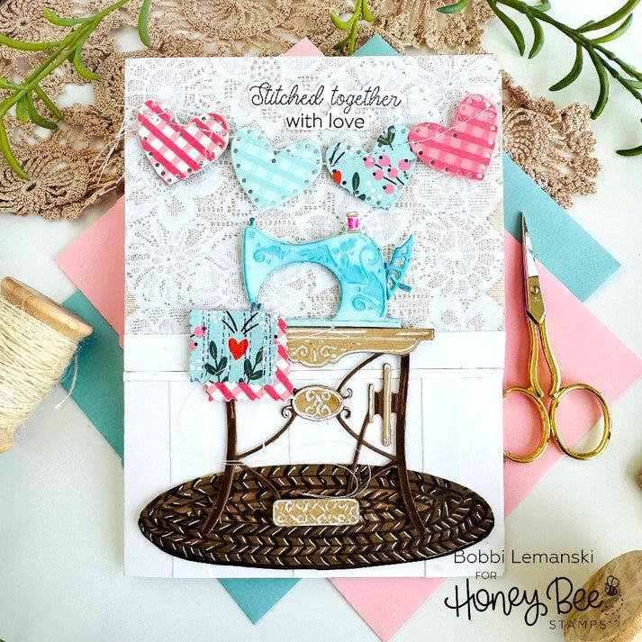 Honey Bee Stamps - Honey Cuts - In Stitches: Heart-ScrapbookPal