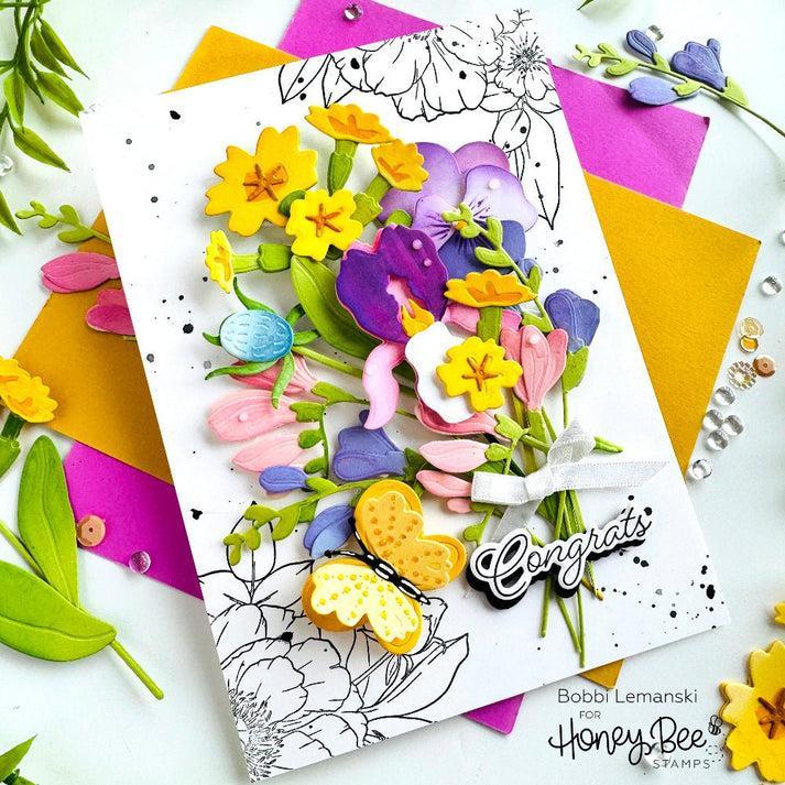 Honey Bee Stamps - Honey Cuts - Lovely Layers: Mini Spring Florals-ScrapbookPal