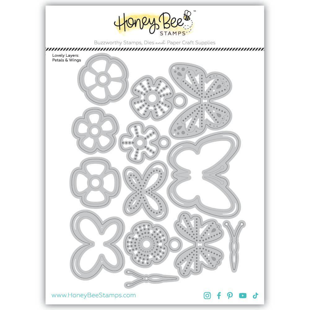 Honey Bee Stamps - Honey Cuts - Lovely Layers: Petals &amp; Wings-ScrapbookPal