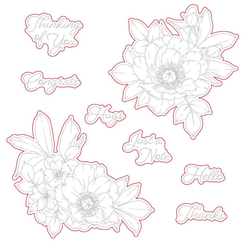Honey Bee Stamps - Honey Cuts - Perfect Peonies-ScrapbookPal