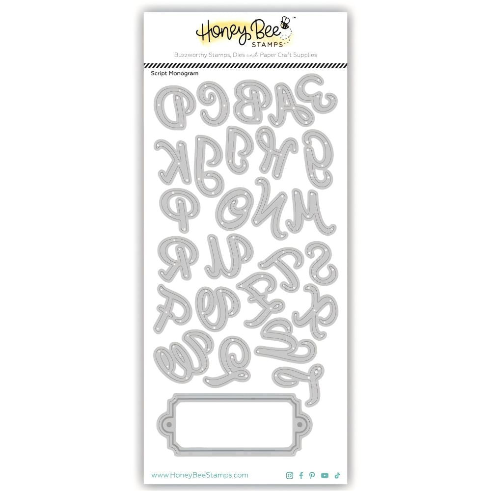 Honey Bee Stamps - Honey Cuts - Script Monogram-ScrapbookPal