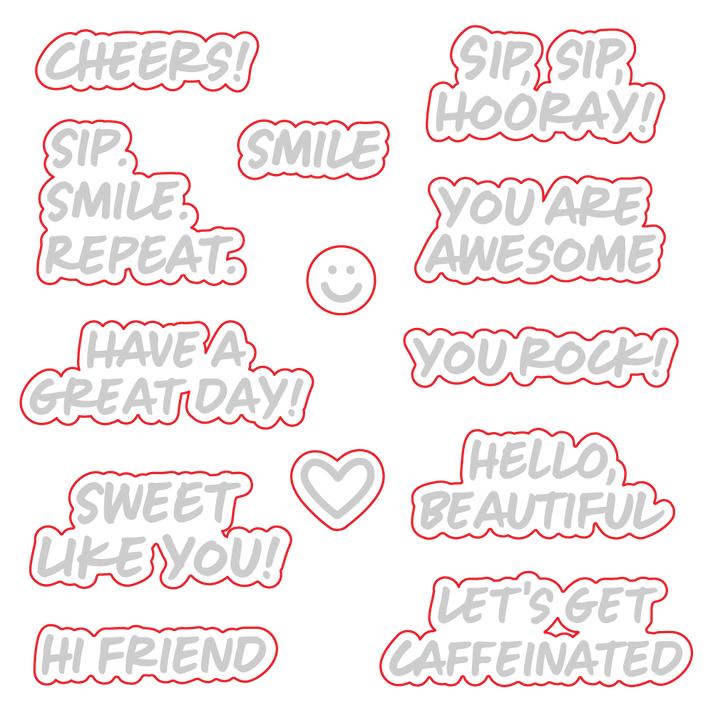Honey Bee Stamps - Honey Cuts - Sip. Smile. Repeat.-ScrapbookPal