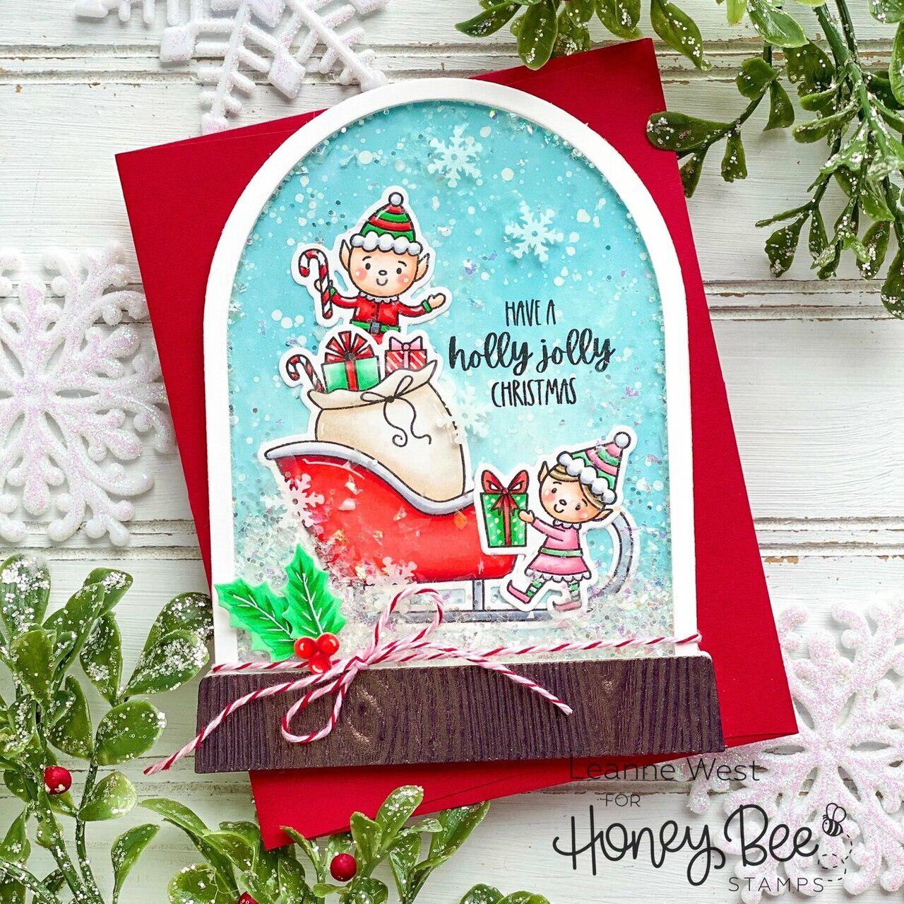 Honey Bee Stamps - Honey Cuts - Snow Globe A2 Shaker-ScrapbookPal