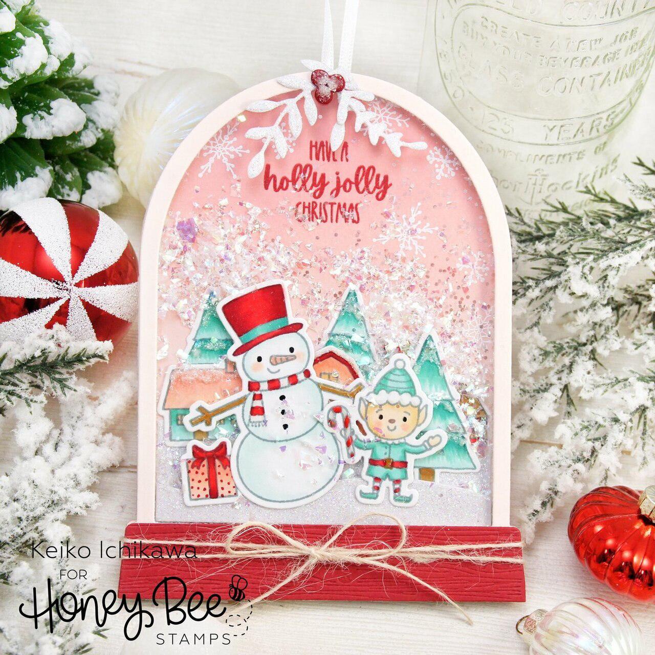 Honey Bee Stamps - Honey Cuts - Snow Globe A2 Shaker-ScrapbookPal