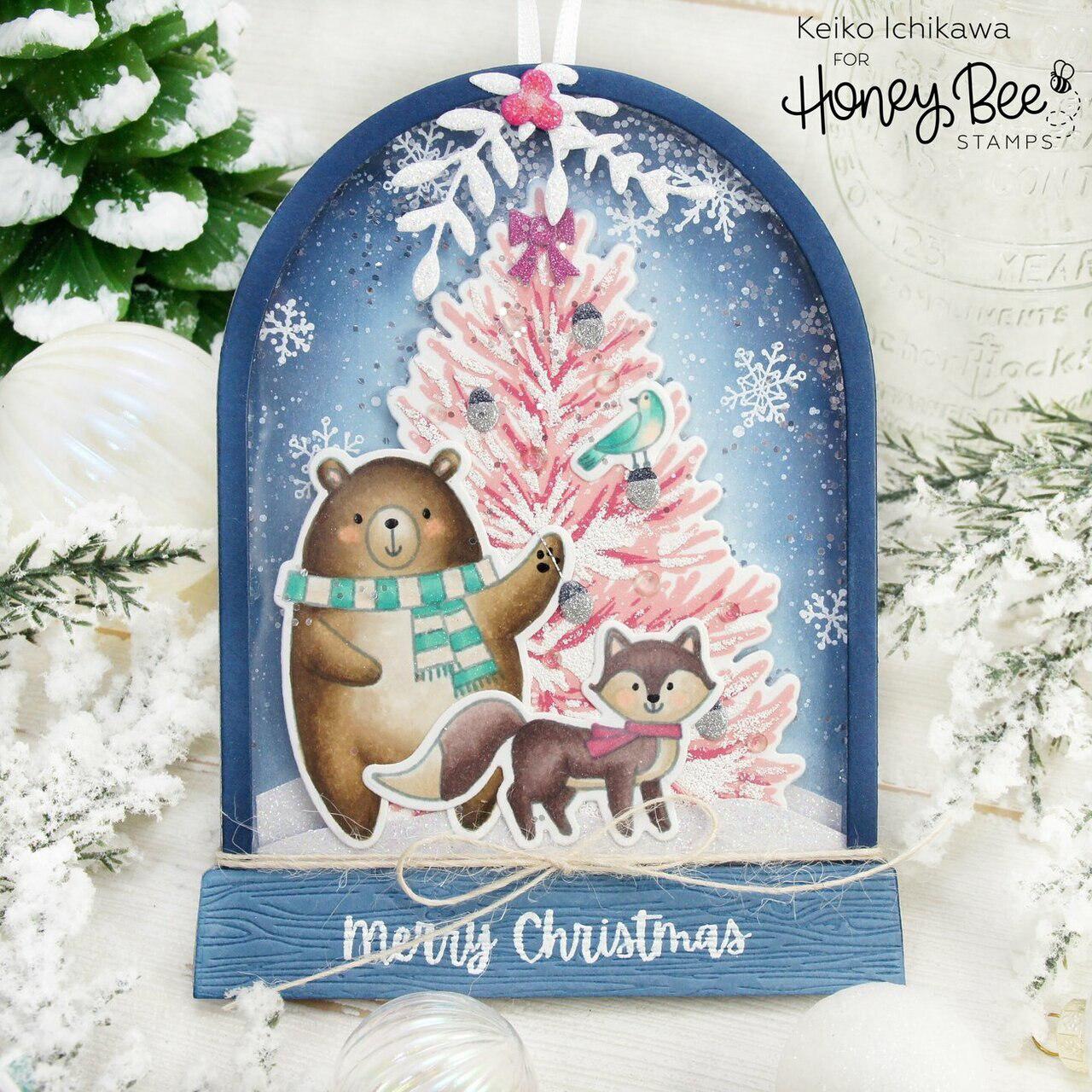 Honey Bee Stamps - Honey Cuts - Snow Globe A2 Shaker-ScrapbookPal