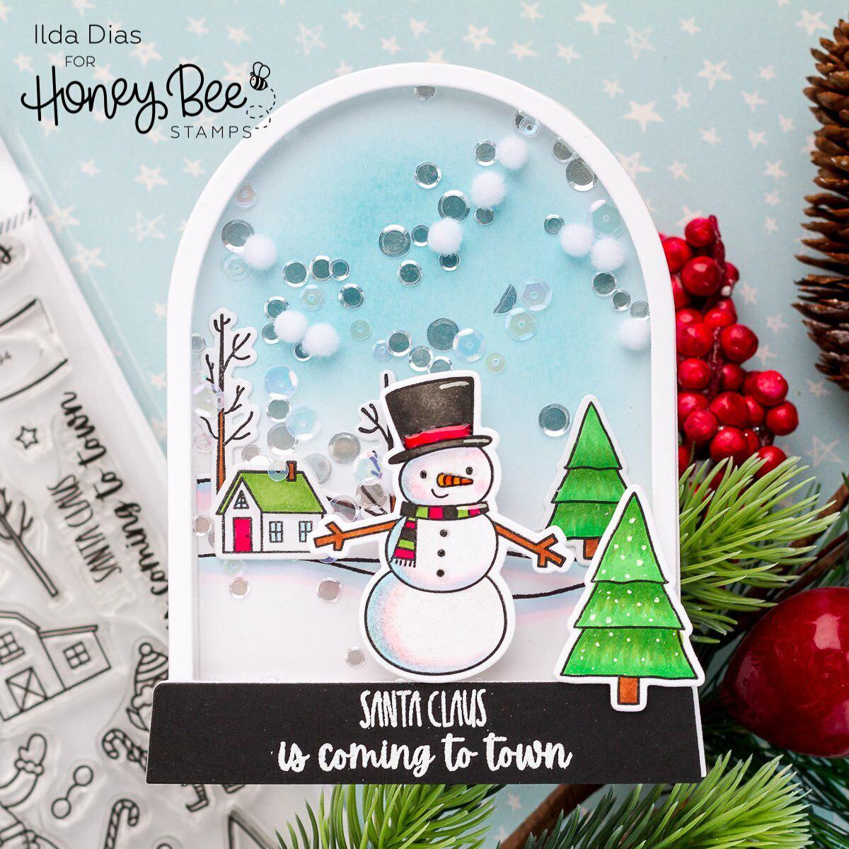 Honey Bee Stamps - Honey Cuts - Snow Globe A2 Shaker-ScrapbookPal