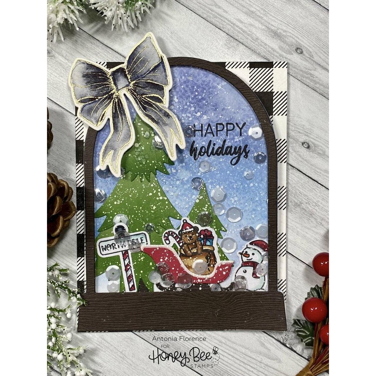 Honey Bee Stamps - Honey Cuts - Snow Globe A2 Shaker-ScrapbookPal