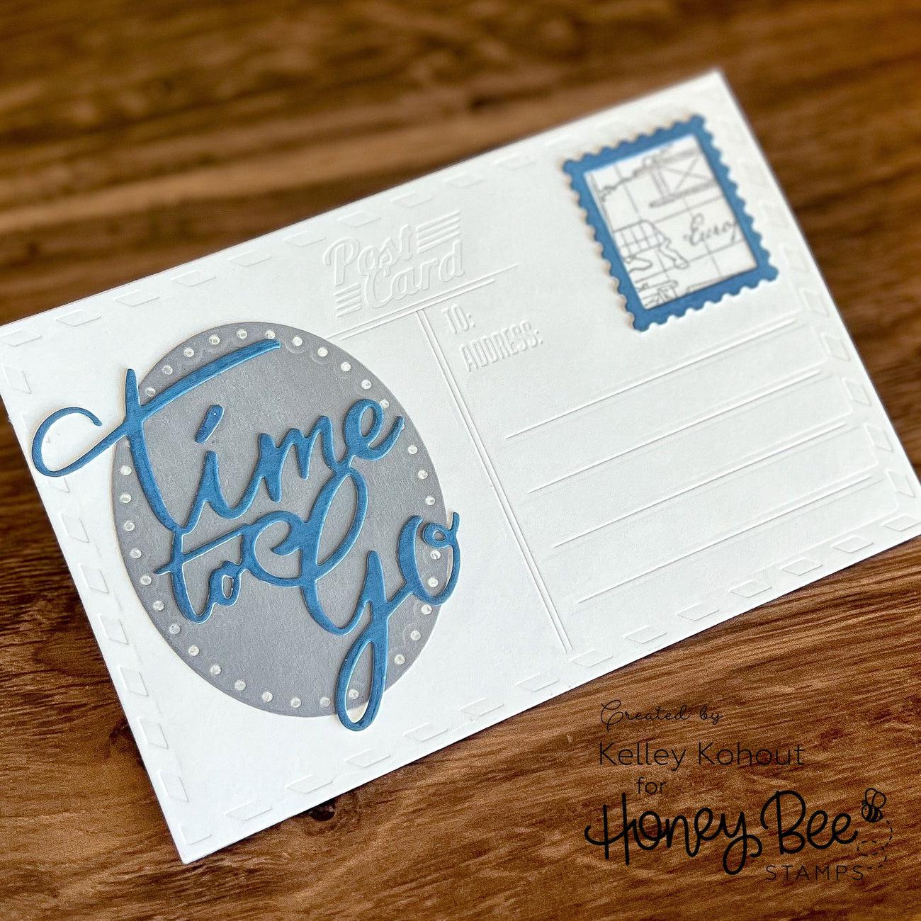 Honey Bee Stamps - Honey Cuts - Time To Go Postcard-ScrapbookPal