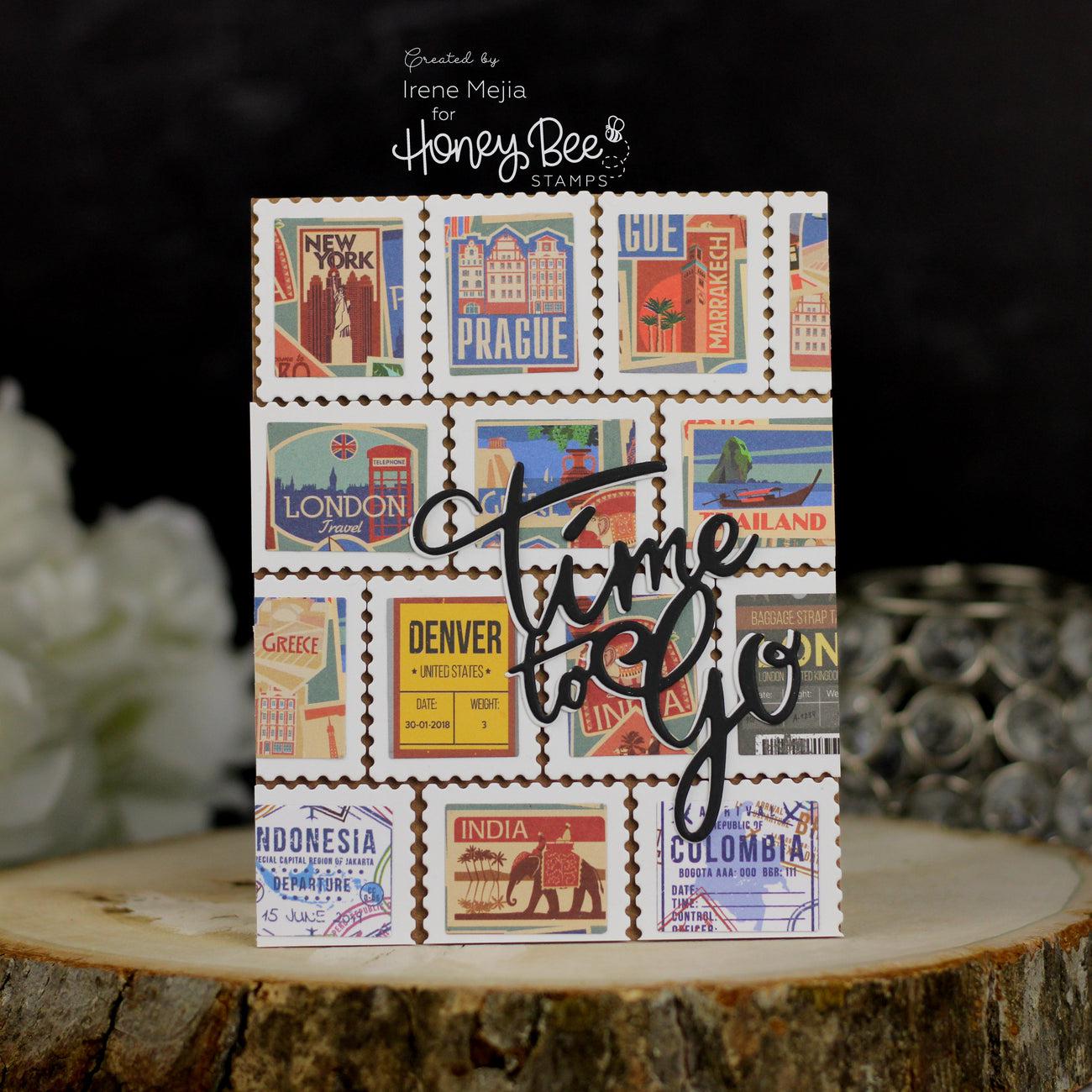 Honey Bee Stamps - Honey Cuts - Time To Go Postcard-ScrapbookPal