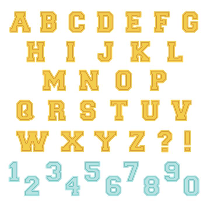 Honey Bee Stamps - Honey Cuts - Varsity Letters Alphabet-ScrapbookPal