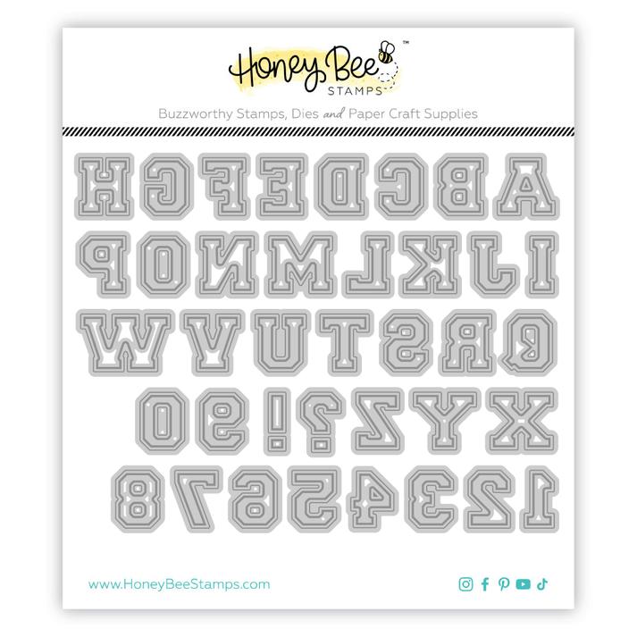 Honey Bee Stamps - Honey Cuts - Varsity Letters Alphabet-ScrapbookPal
