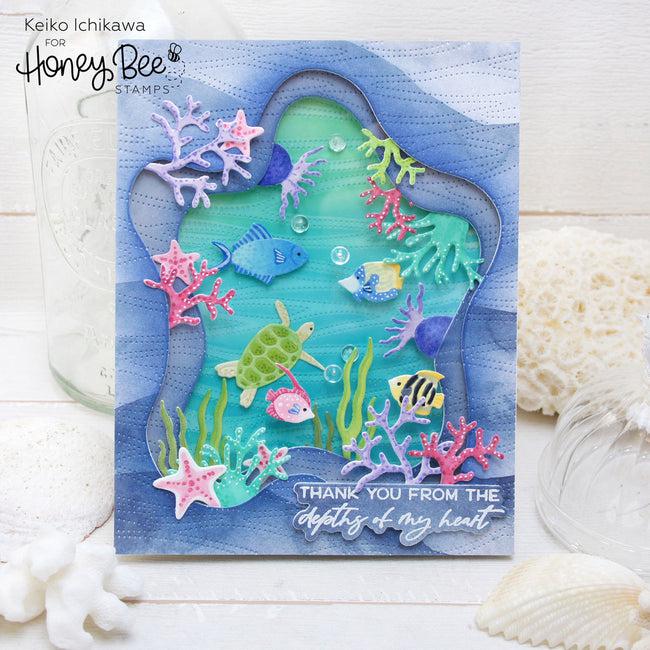 Honey Bee Stamps - Honey Cuts - Waves Pierced A2 Cover Plate-ScrapbookPal