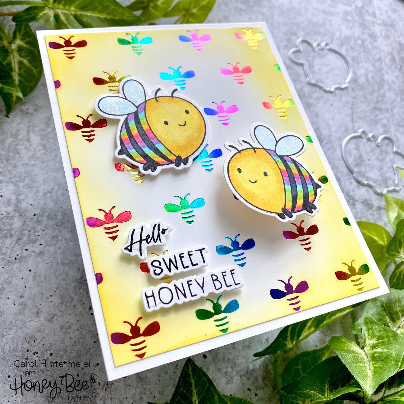 Honey Bee Stamps - Hot Foil Plates - Bees A2-ScrapbookPal