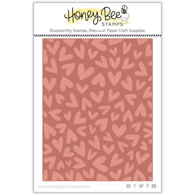 Honey Bee Stamps - Hot Foil Plates - Foiled Fluttering Hearts A2 Cover Plate-ScrapbookPal
