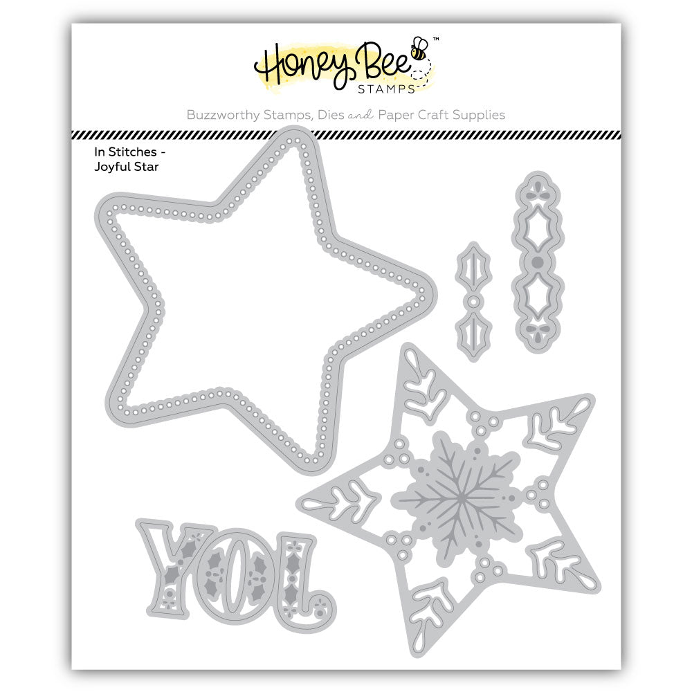 Honey Bee Stamps - In Stitches: Joyful Star - Honey Cuts Stand-Alone Dies-ScrapbookPal