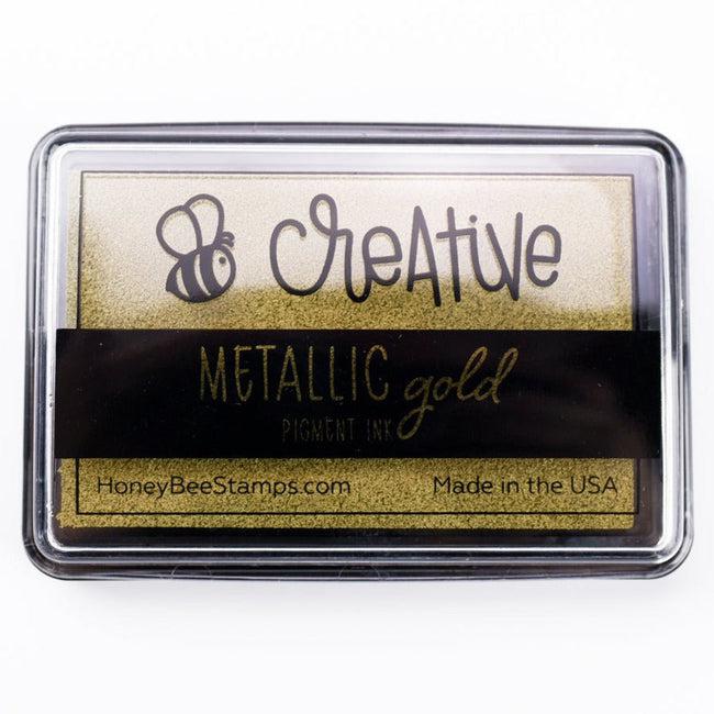 Honey Bee Stamps - Ink Pad - Metallic Gold Pigment Ink-ScrapbookPal