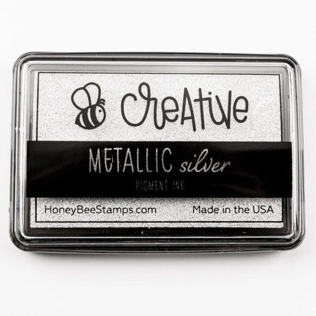 Honey Bee Stamps - Ink Pad - Metallic Silver Pigment Ink-ScrapbookPal