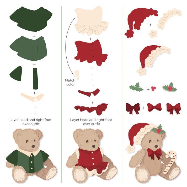 Honey Bee Stamps - Lovely Layers: Teddy Bear Holiday Add-On - Honey Cuts Stand-Alone Dies-ScrapbookPal