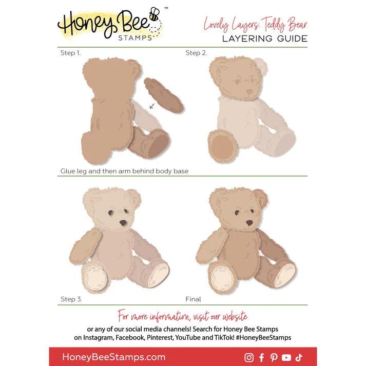 Honey Bee Stamps - Lovely Layers: Teddy Bear - Honey Cuts Stand-Alone Dies-ScrapbookPal