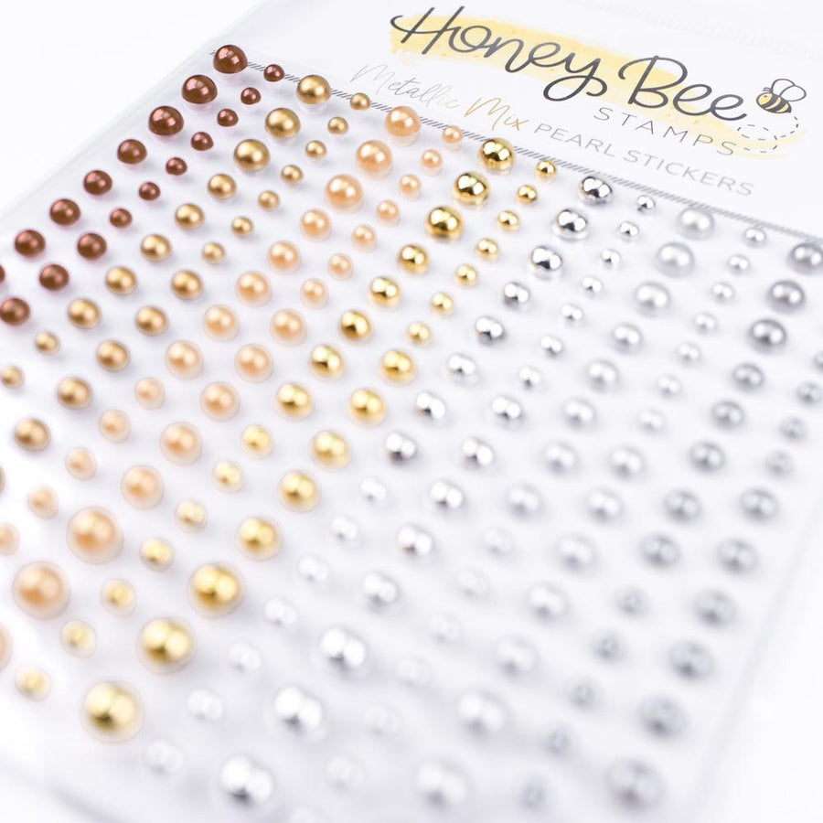 Honey Bee Stamps - Pearl Stickers - Metallic Mix Pearls-ScrapbookPal