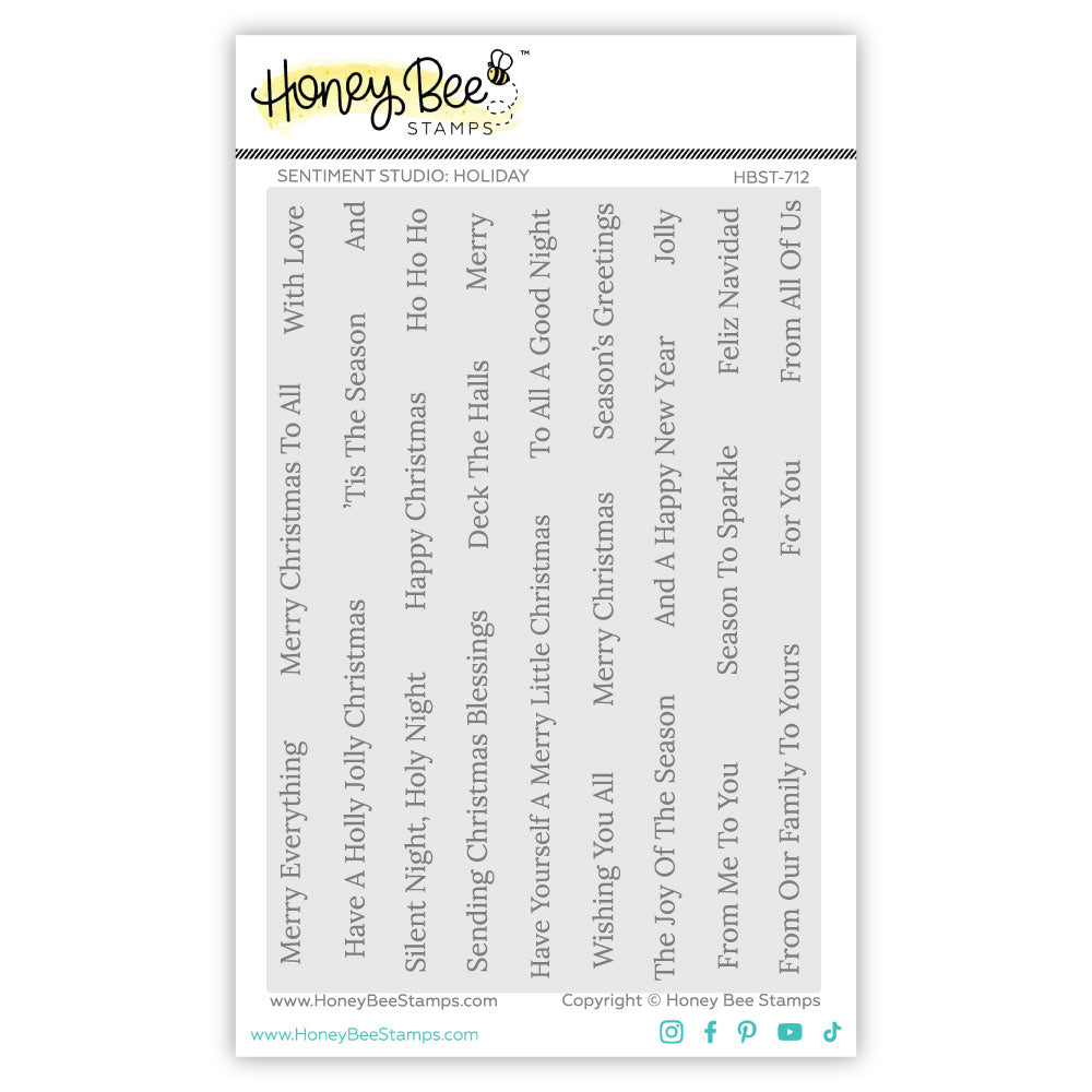 Honey Bee Stamps - Sentiment Studio: Holiday - 4x6 Photopolymer Stamp Set-ScrapbookPal