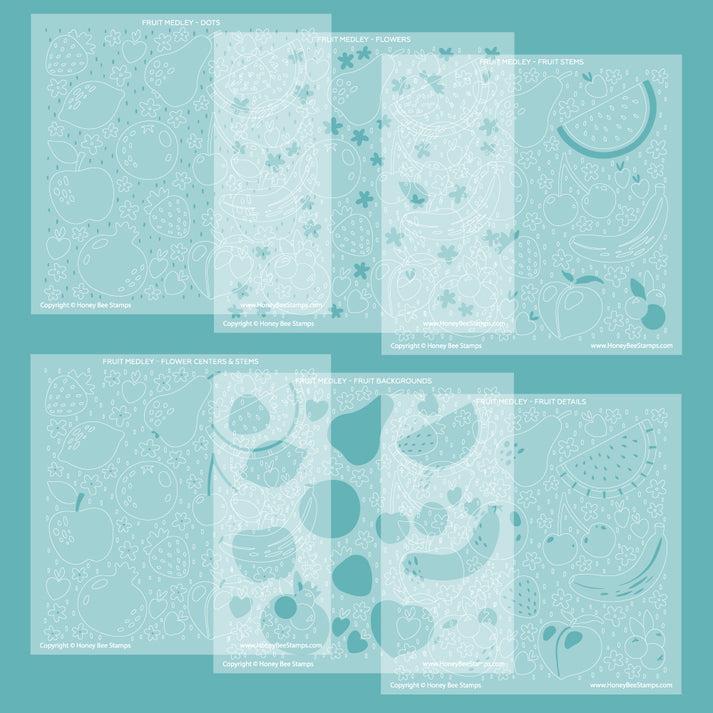 Honey Bee Stamps - Stencils - Fruit Medley Background-ScrapbookPal