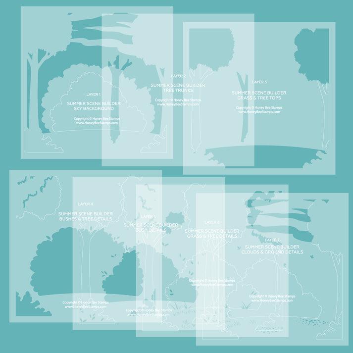 Honey Bee Stamps - Stencils - Summer Scene Builder Background-ScrapbookPal