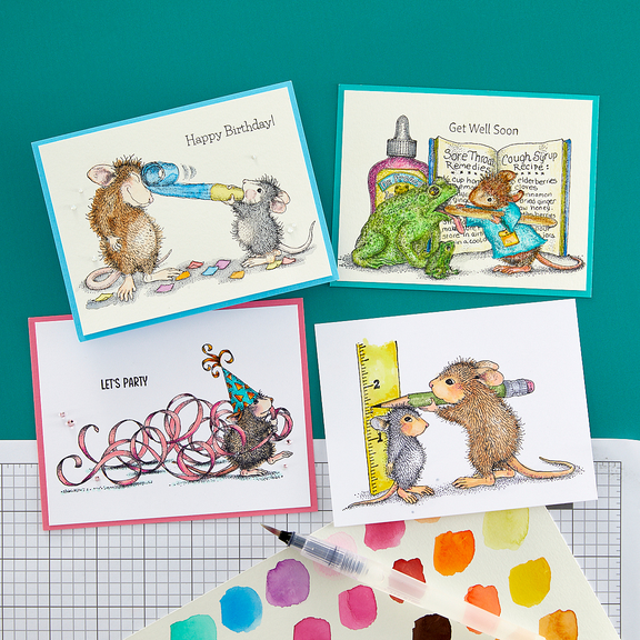 Spellbinders - House-Mouse Designs Everyday Collection - Cling Stamps - Party Time!