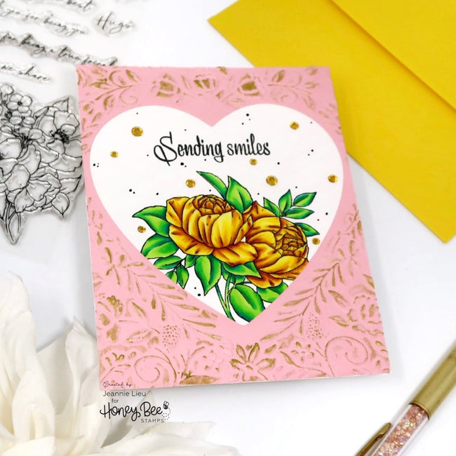 Honey Bee Stamps - 3D Embossing Folder & Die - Floral Heart