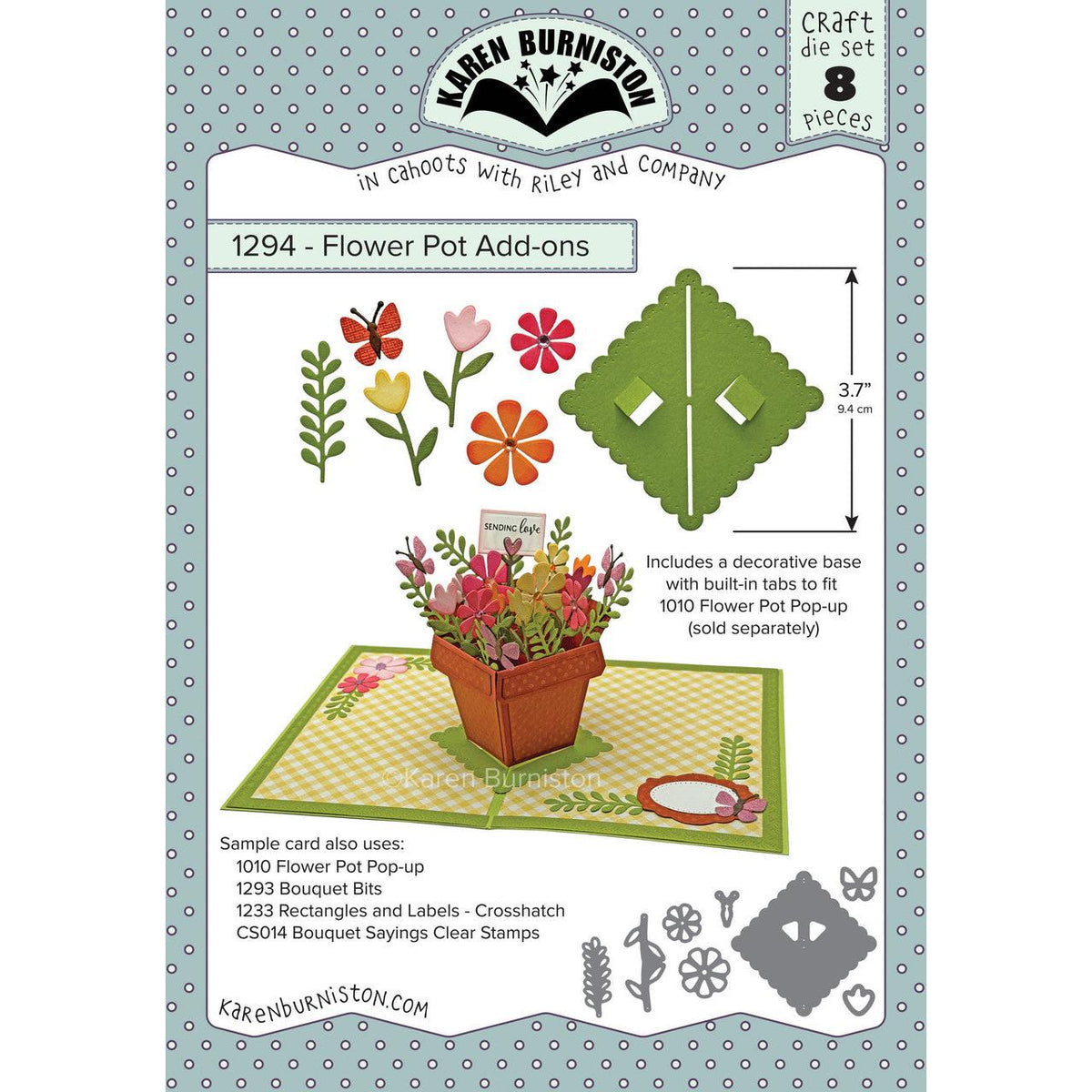 Karen Burniston Dies Flower Pot Addons ScrapbookPal