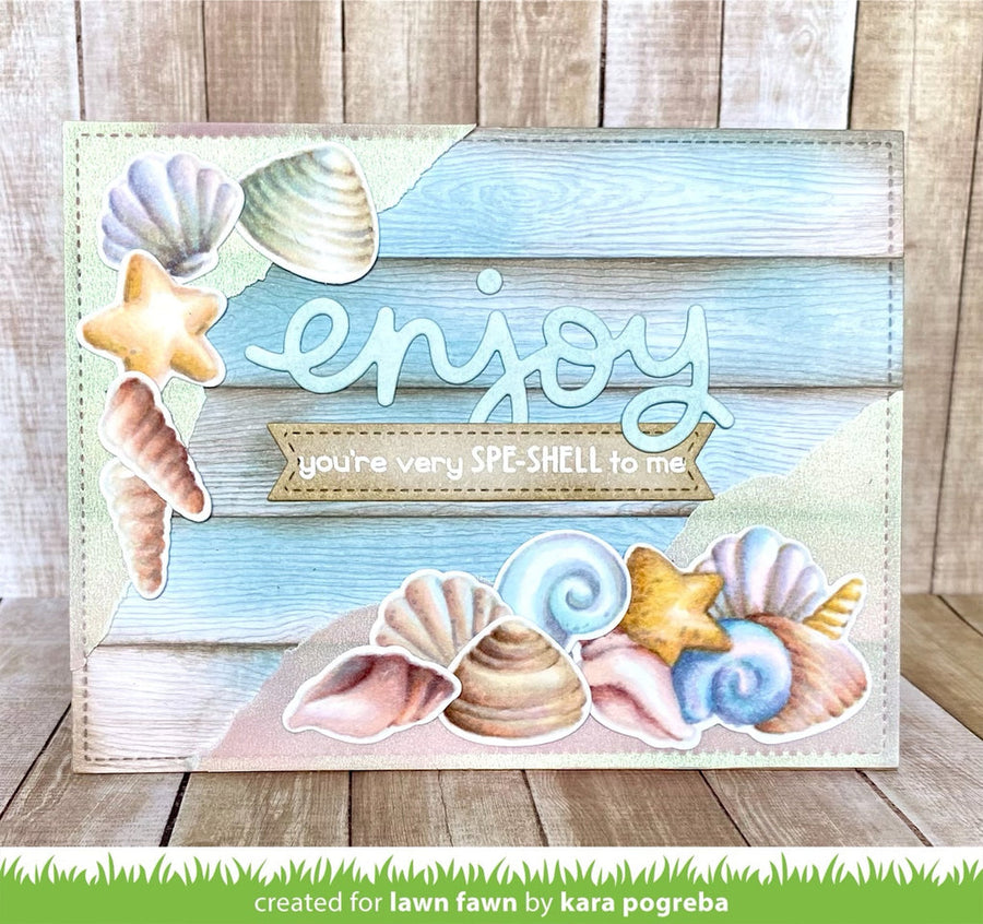 Lawn Fawn - Clear Stamps - How You Bean? Seashell Add-On