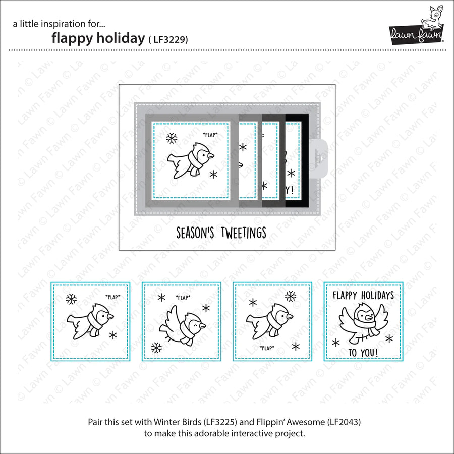 Lawn Fawn - Clear Stamps - Flappy Holiday