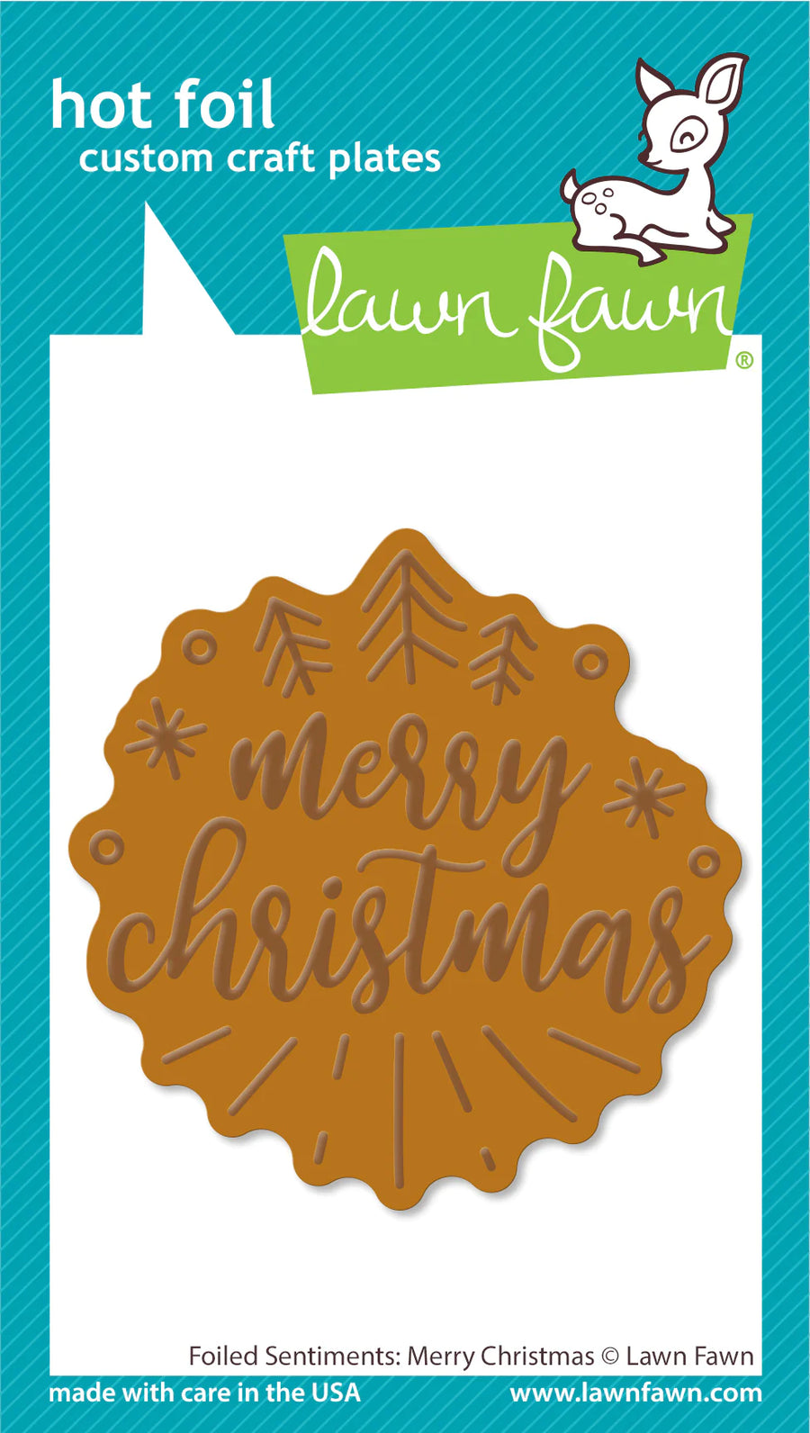 Lawn Fawn - Hot Foil Plates - Foiled Sentiments: Merry Christmas