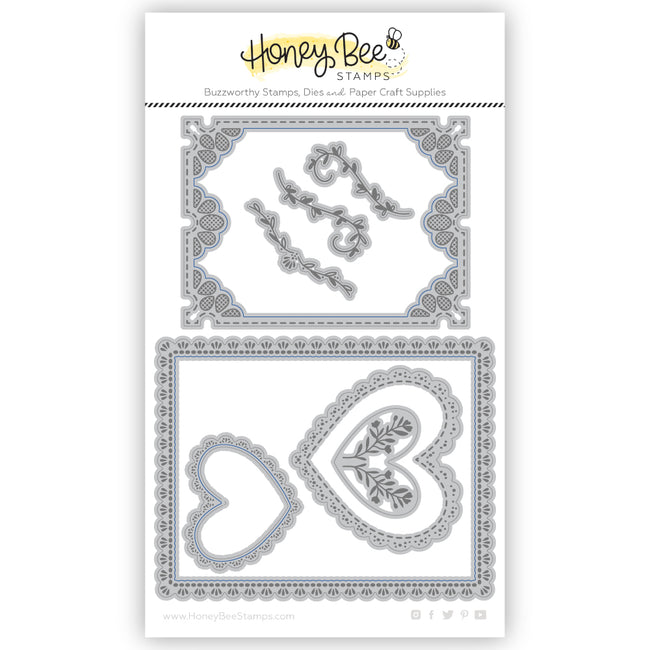 Honey Bee Stamps - Honey Cuts - Lace Heart Layering Frames