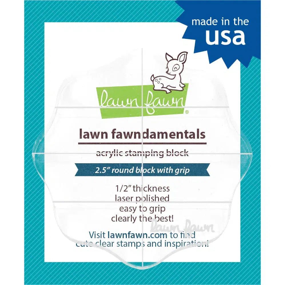 Lawn Fawn - Acrylic Block 2.5&quot; Round with 8 Grips-ScrapbookPal