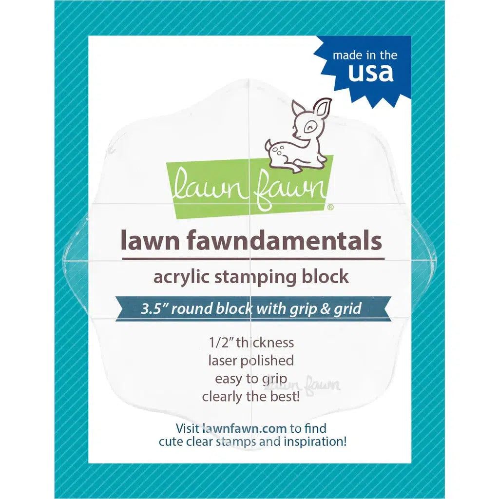 Lawn Fawn - Acrylic Block 3.5&quot; Round with 8 Grips-ScrapbookPal