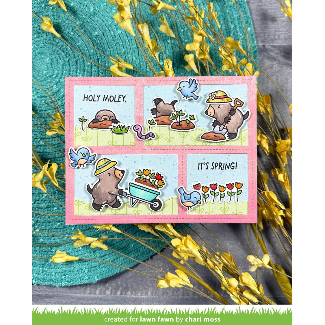 Lawn Fawn - Clear Stamps - A Mole Lot of Flowers-ScrapbookPal