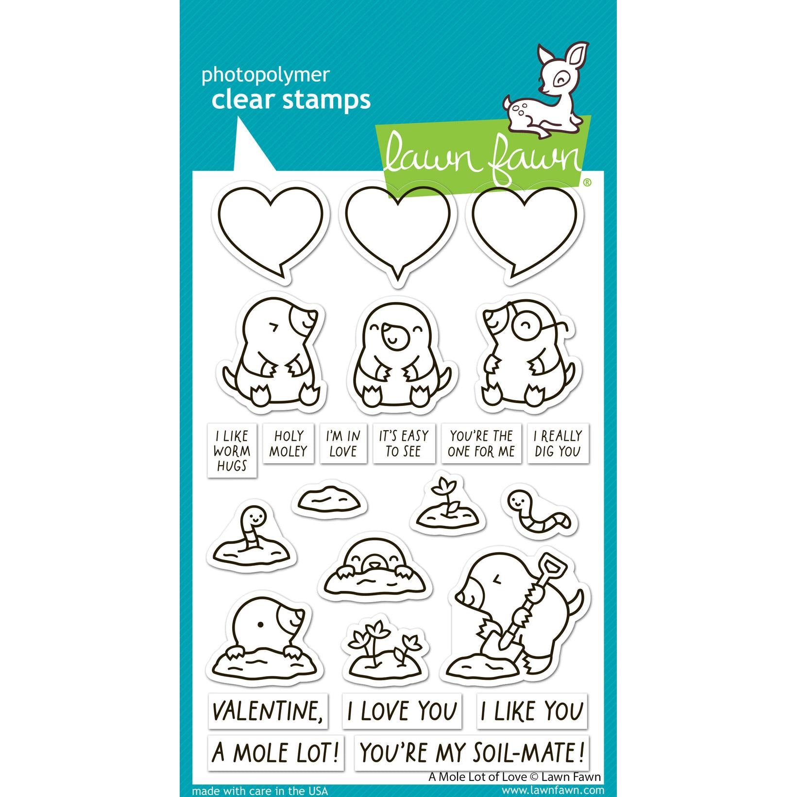 Lawn Fawn - Clear Stamps - A Mole Lot of Love-ScrapbookPal