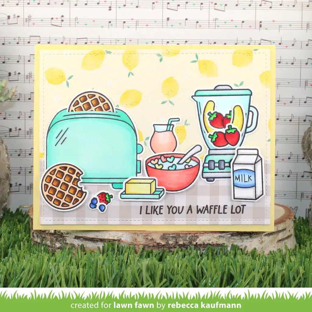 Lawn Fawn - Clear Stamps - A Waffle Lot-ScrapbookPal