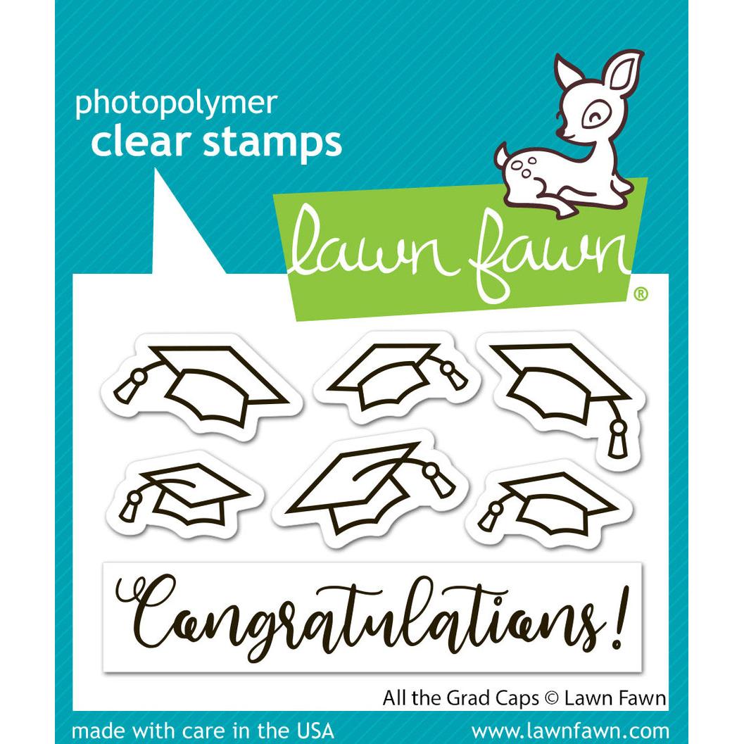Lawn Fawn - Clear Stamps - All The Grad Caps-ScrapbookPal