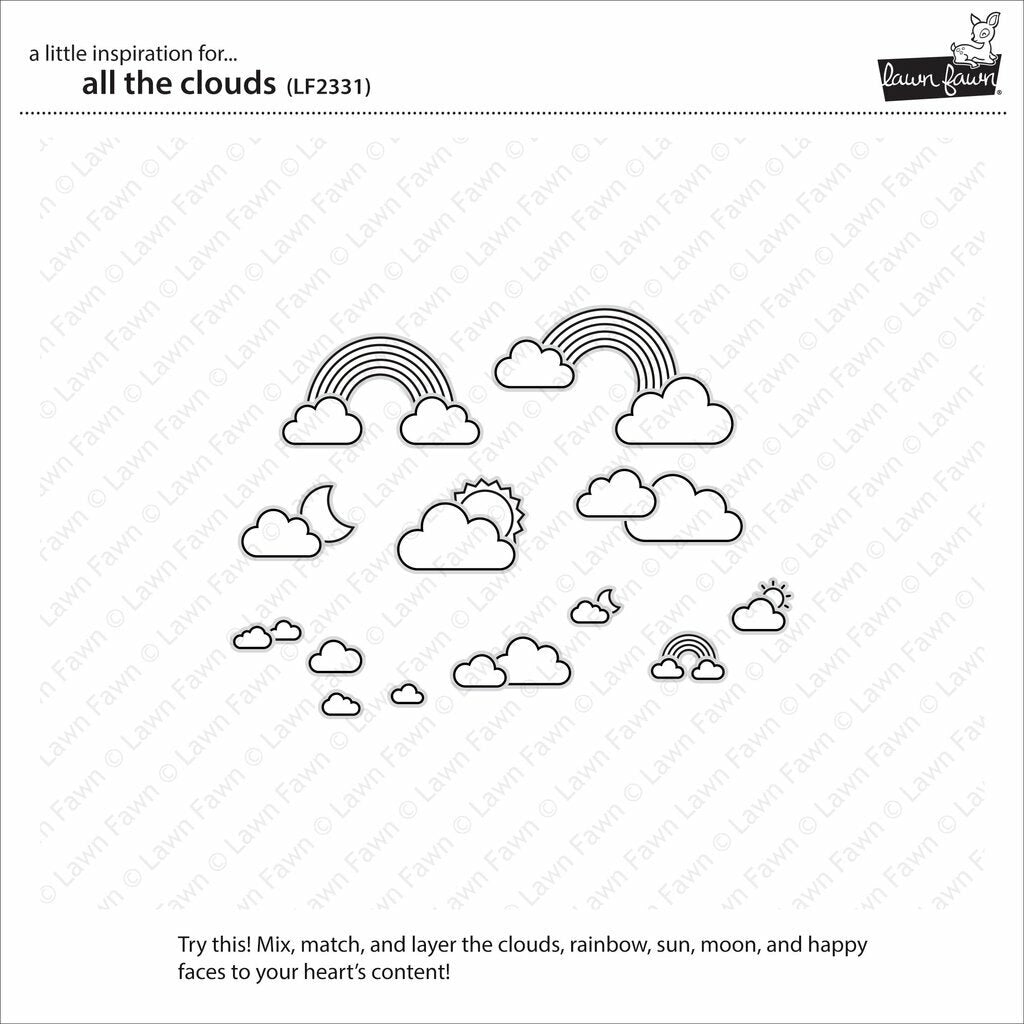 Lawn Fawn - Clear Stamps - All the Clouds-ScrapbookPal