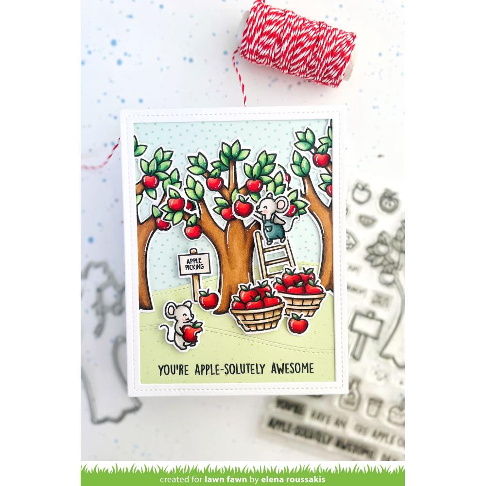 Lawn Fawn - Clear Stamps - Apple-solutely Awesome-ScrapbookPal