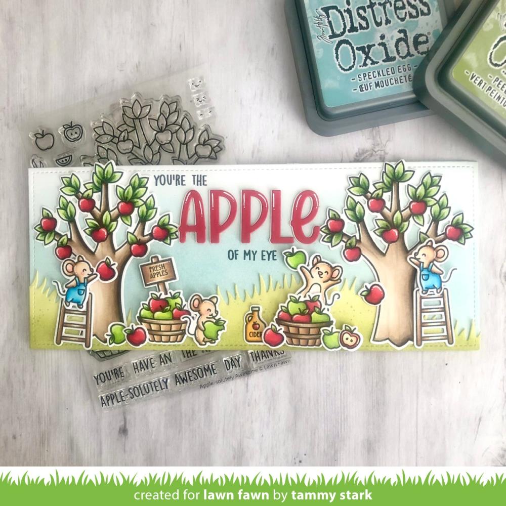 Lawn Fawn - Clear Stamps - Apple-solutely Awesome-ScrapbookPal