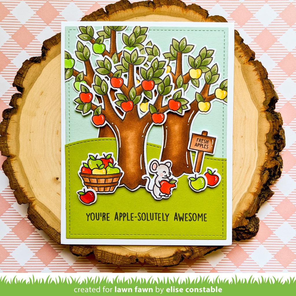 Lawn Fawn - Clear Stamps - Apple-solutely Awesome-ScrapbookPal