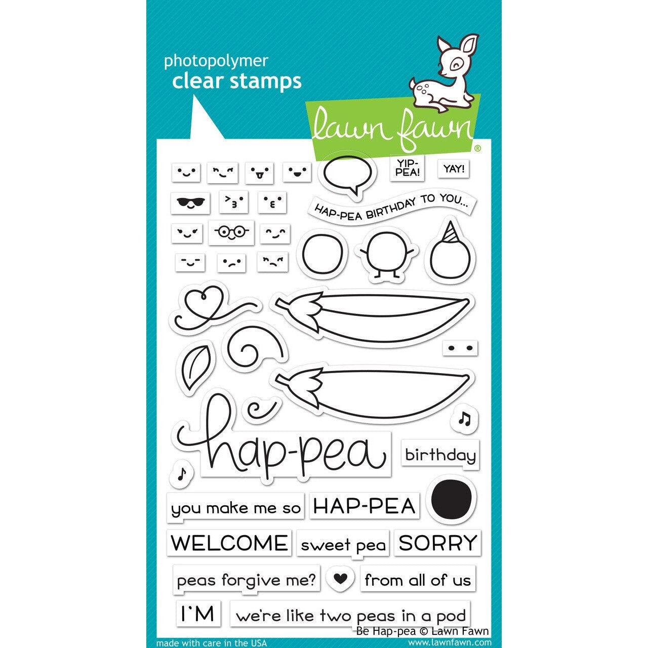 Lawn Fawn - Clear Stamps - Be Hap-pea-ScrapbookPal