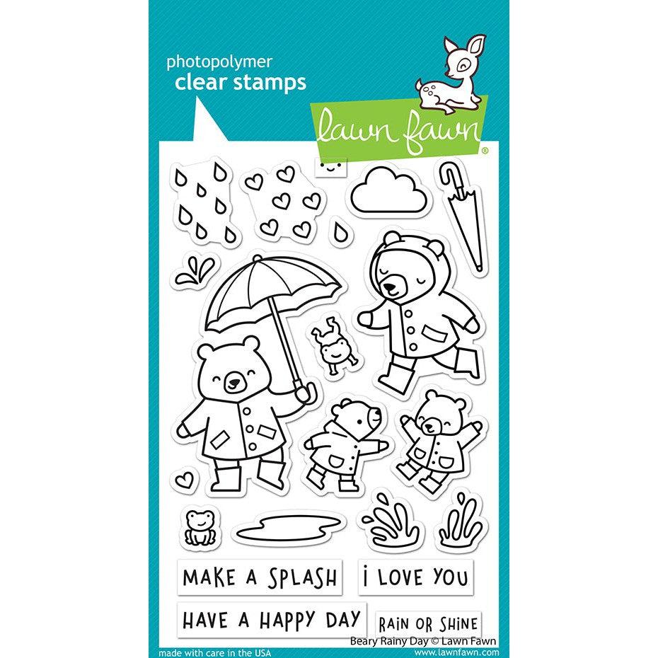 Lawn Fawn - Clear Stamps - Beary Rainy Day-ScrapbookPal