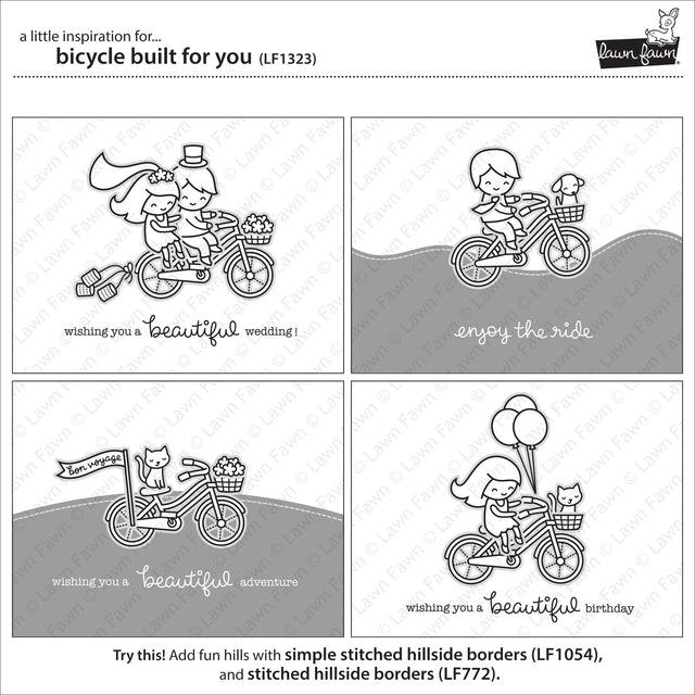 Lawn Fawn - Clear Stamps - Bicycle Built for You-ScrapbookPal