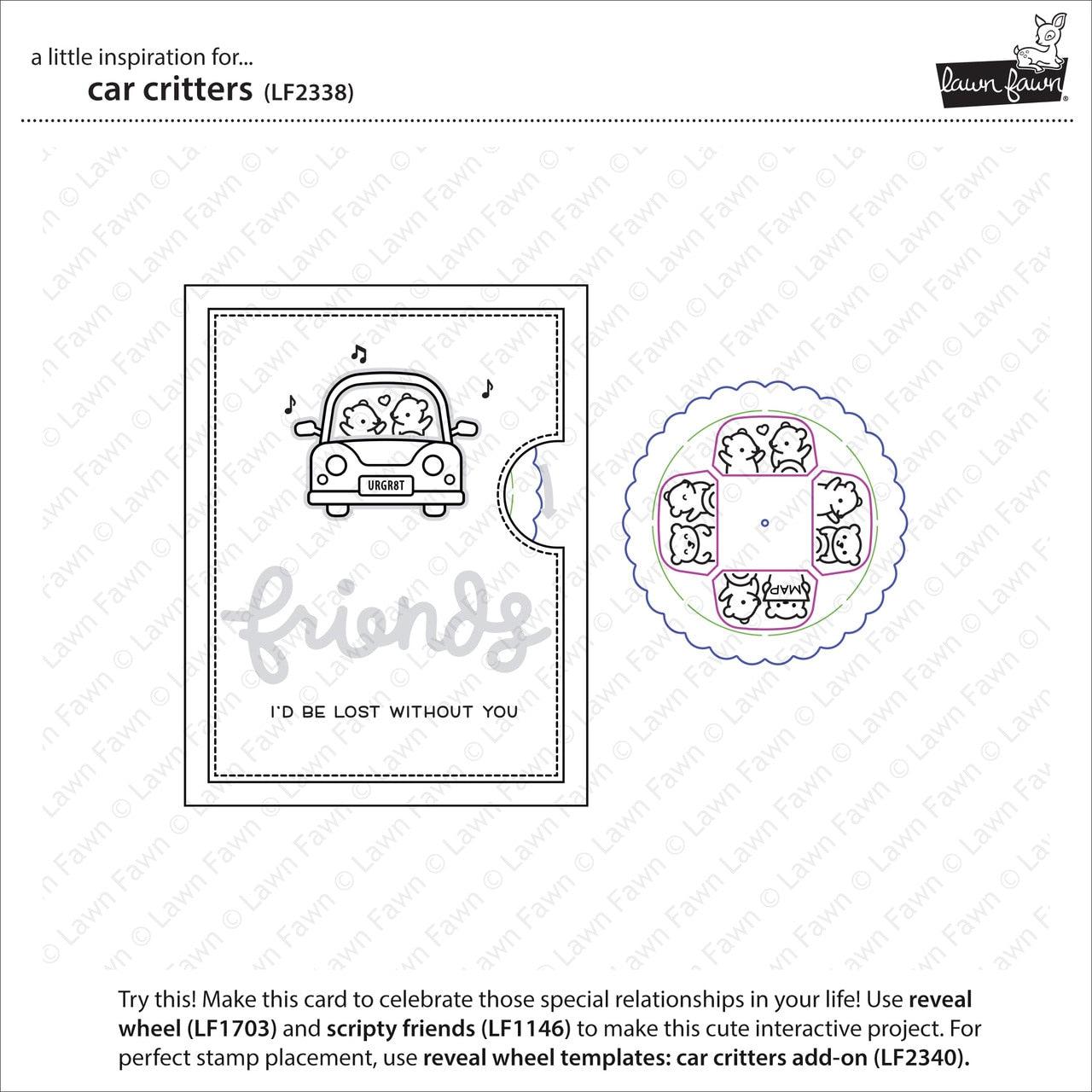 Lawn Fawn - Clear Stamps - Car Critters-ScrapbookPal